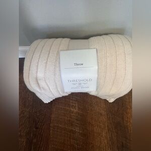 Threshold Studio McGee Cream Ribbed Throw Blanket